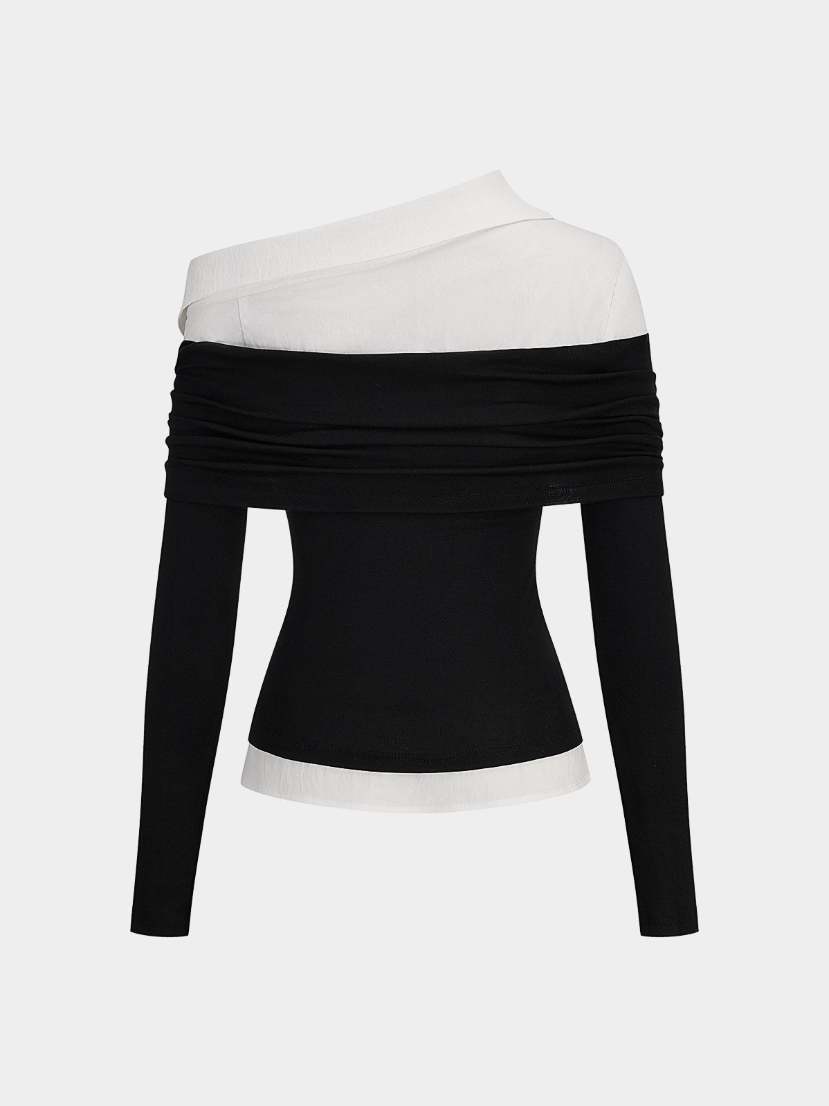 Women's 2 in 1 Color-Block Asymmetrical Blouse — detail