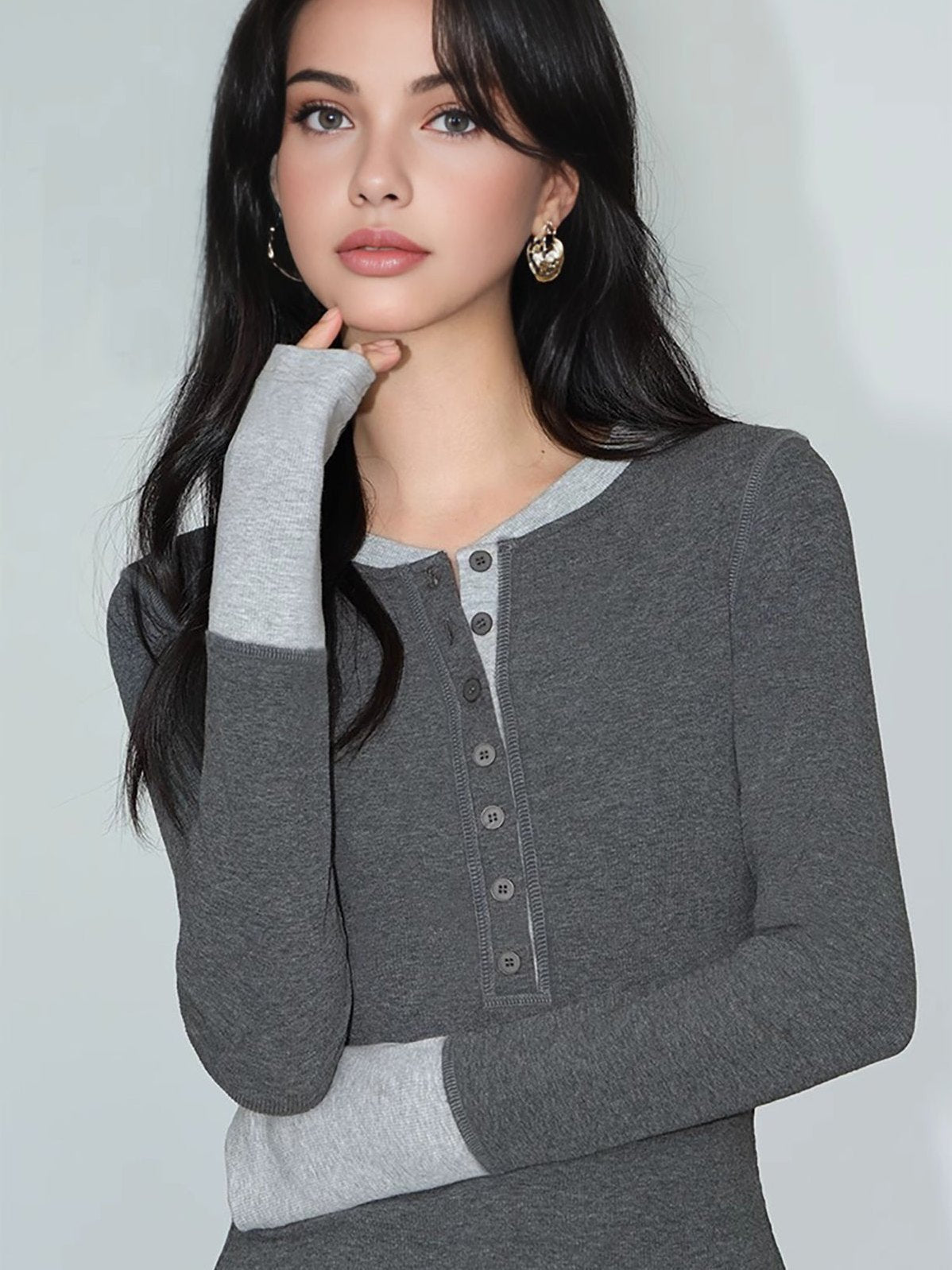 Women's 2 in 1 Color Block Jersey Top — styled look