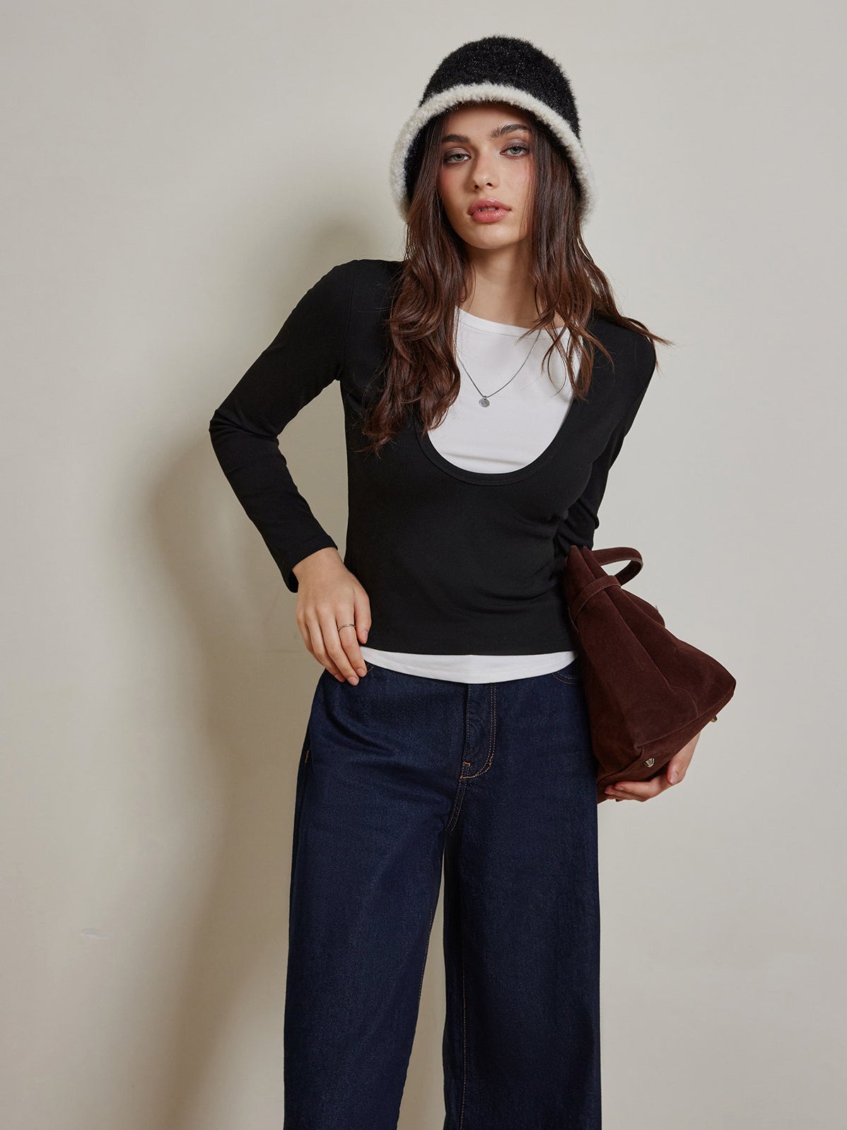 Women's 2 in 1 Color Block Jersey Top — styled look