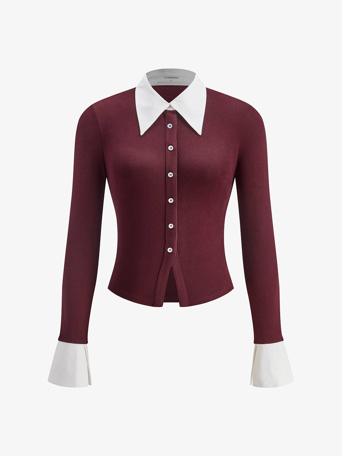 Women's 2 in 1 Contrast Binding Button Shirt — detail