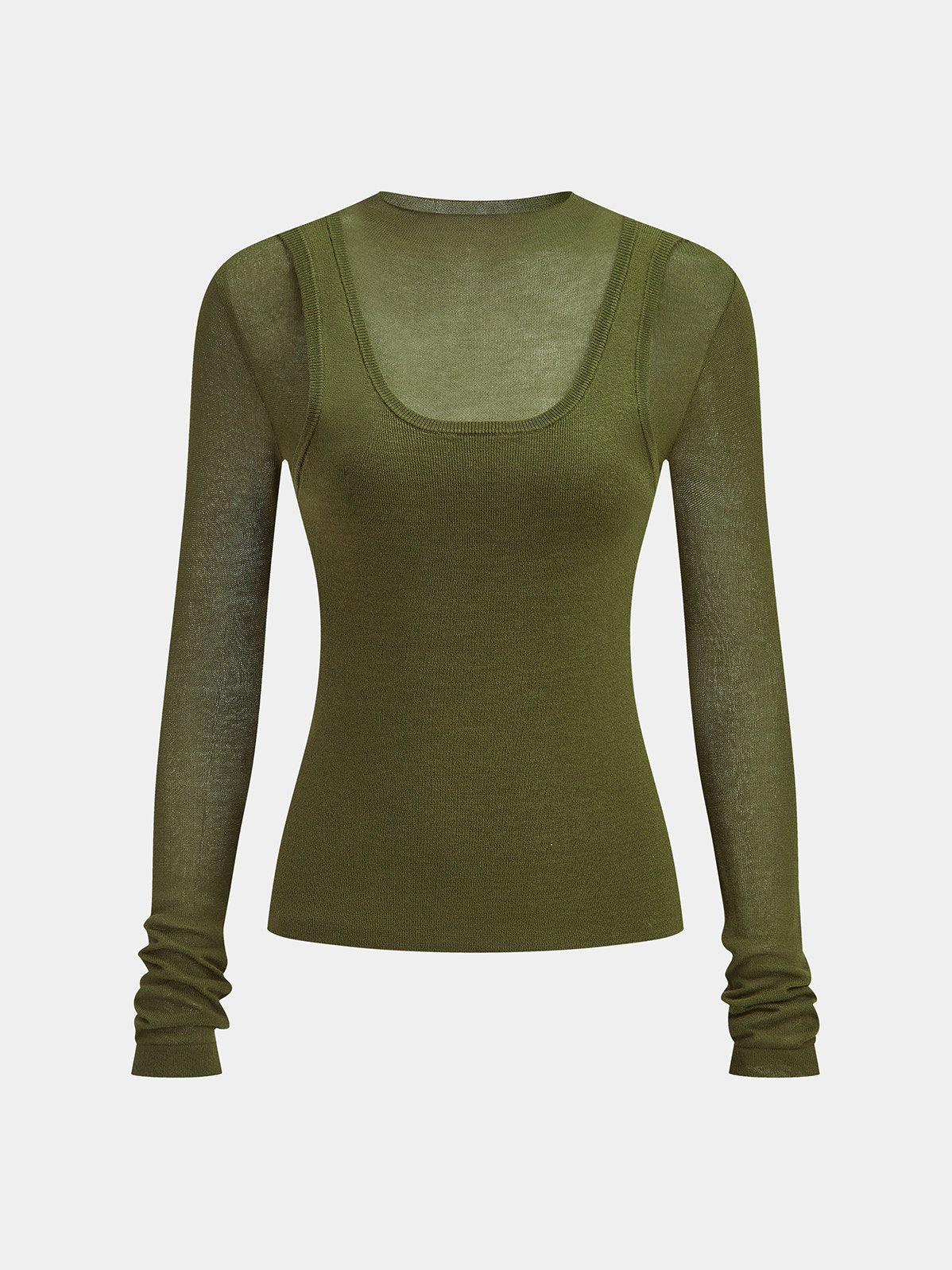 Women's 2 in 1 Long Sleeve Knit Top — detail