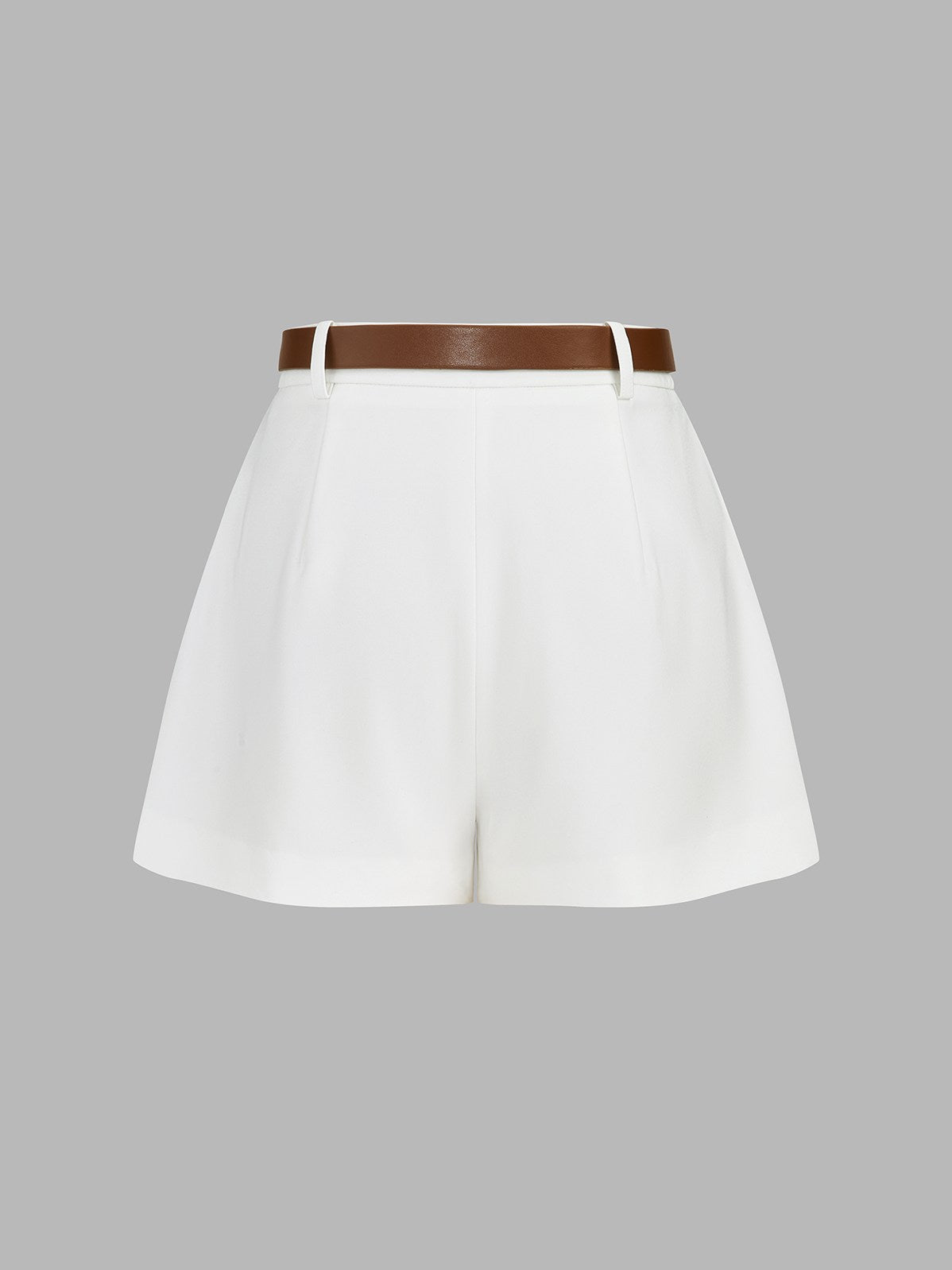 Women's Draped Sleeveless Top & Belted Shorts Set — close-up