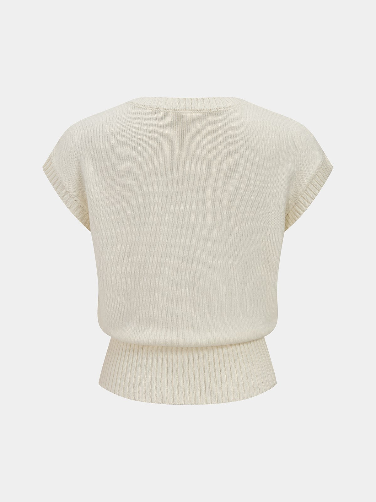 Women's Embroidered Floral Bird Knit Vest — detail