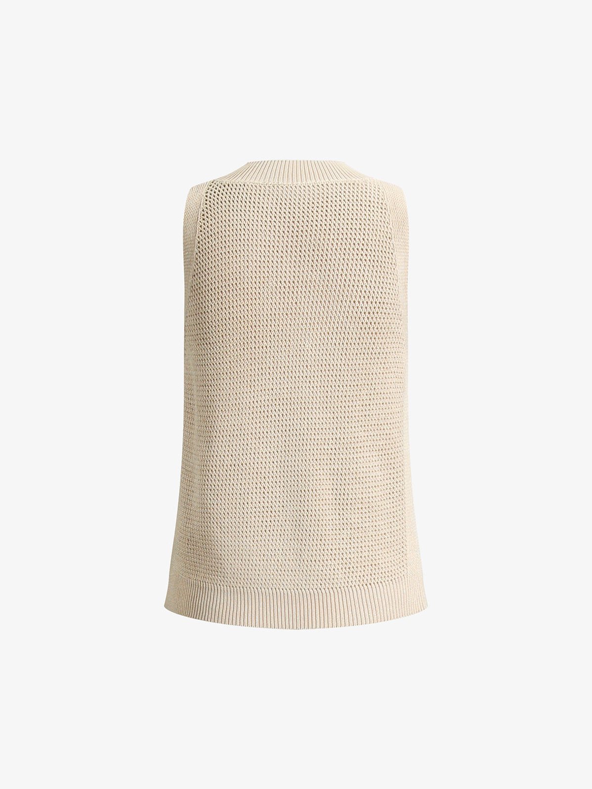 Women's Knit Hollow Solid Tank Top — side view