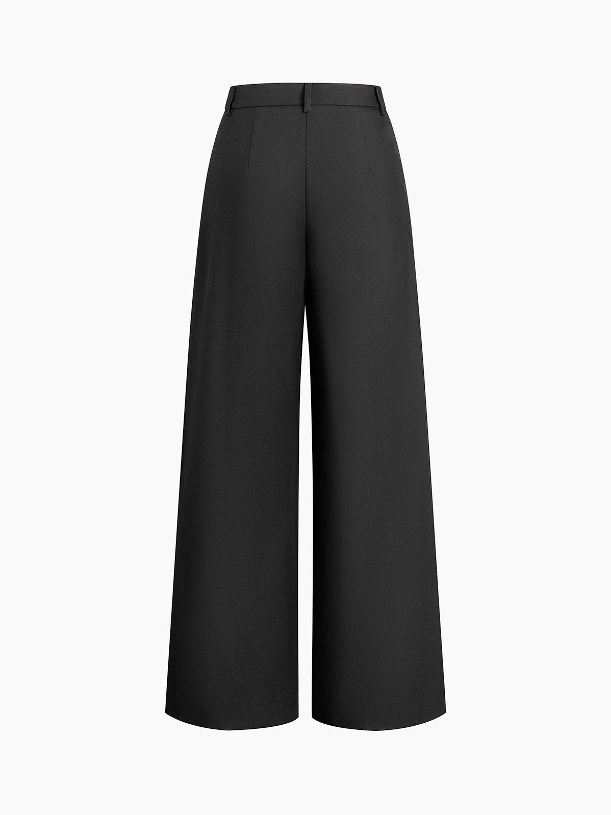 Women's Solid Wide Leg Pants Without Belt — worn on model