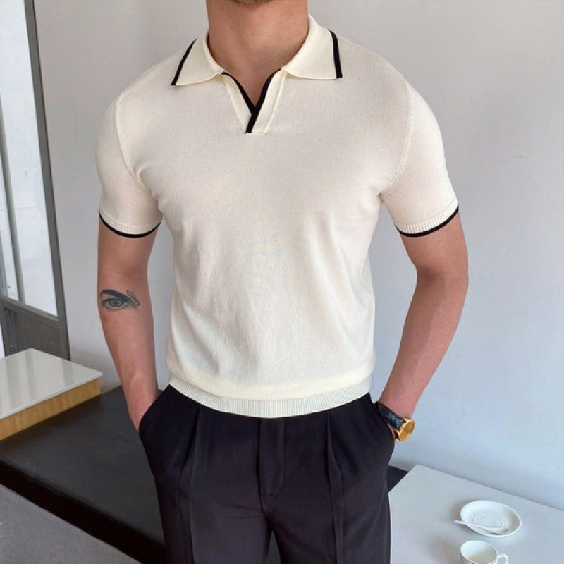 Old Money V-Kragen Polo-Shirt
