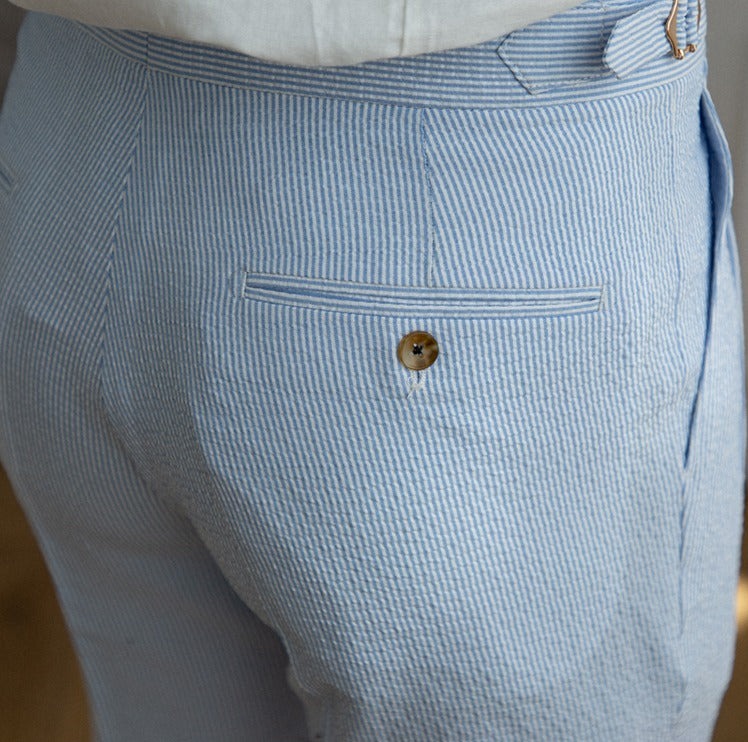 Pantalon plissé aéré en seersucker St. Tropez