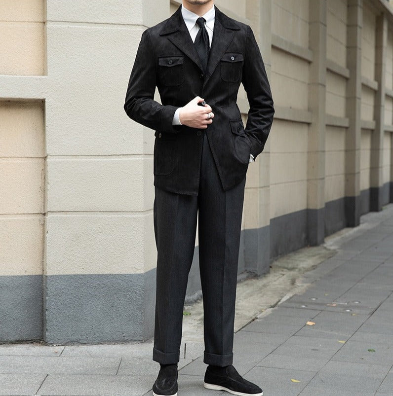 Jacke mit Anzugkragen aus Kunstwildleder Milan