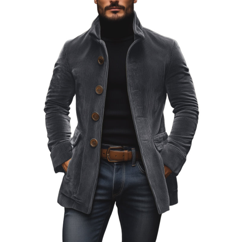 Vintage Corduroy Slim-Fit Short Coat