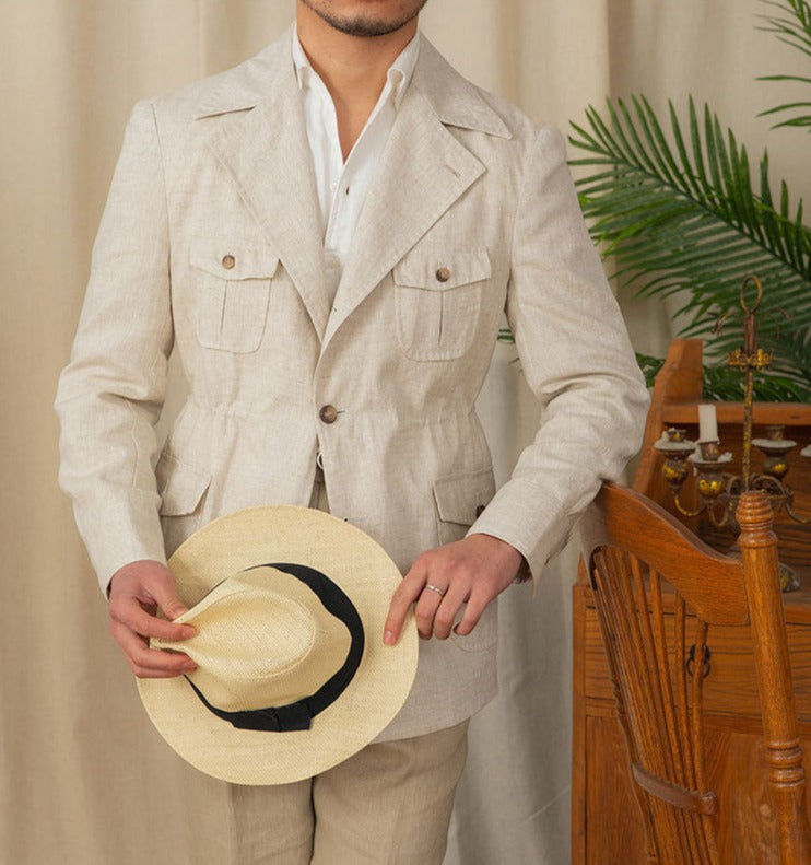 Veste Safari en Lin Potenza