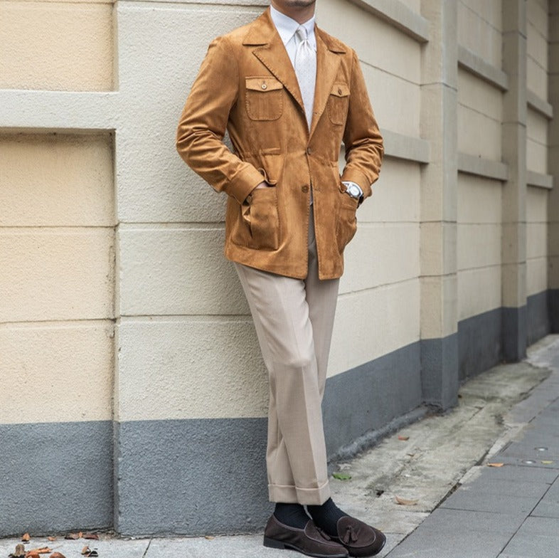 Jacke mit Anzugkragen aus Kunstwildleder Milan