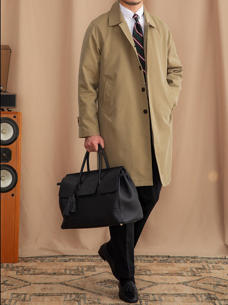 Trench-coat en mélange de coton à col montant Londres