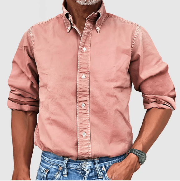 Chemise homme à manches longues en coton