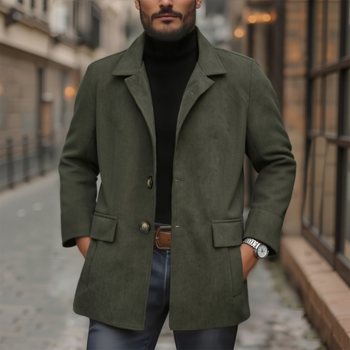 Vintage Corduroy Slim-Fit Short Coat