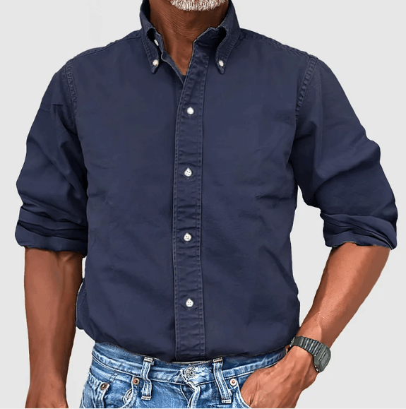 Chemise homme à manches longues en coton