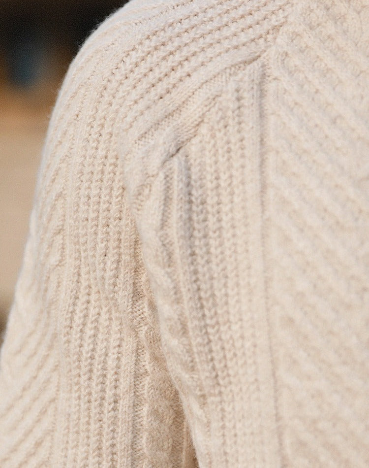Polo à manches longues en maille avec motif géométrique