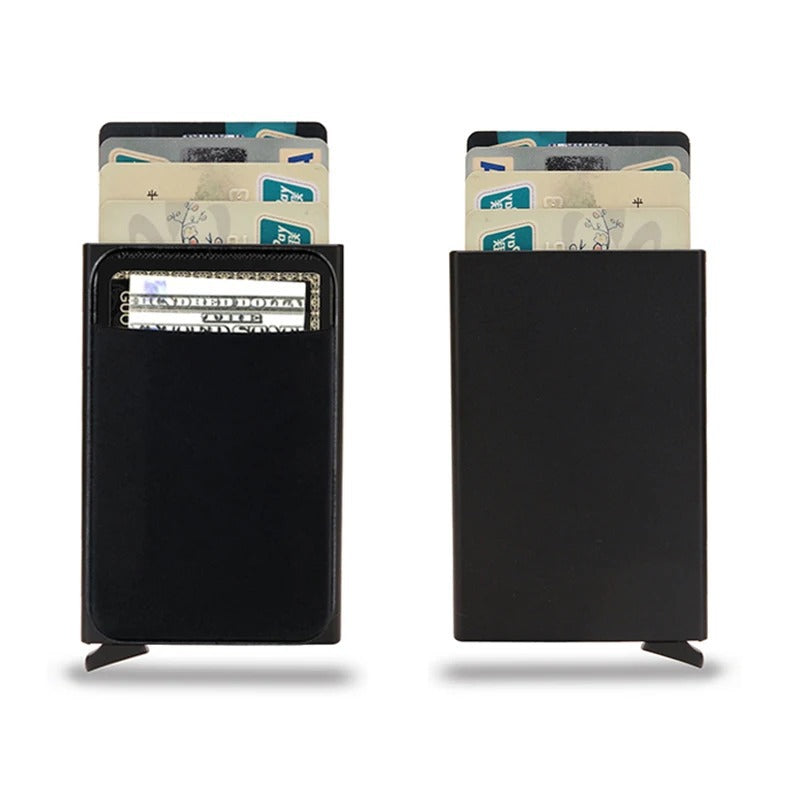Portefeuille mince à rabat RFID – Édition métal