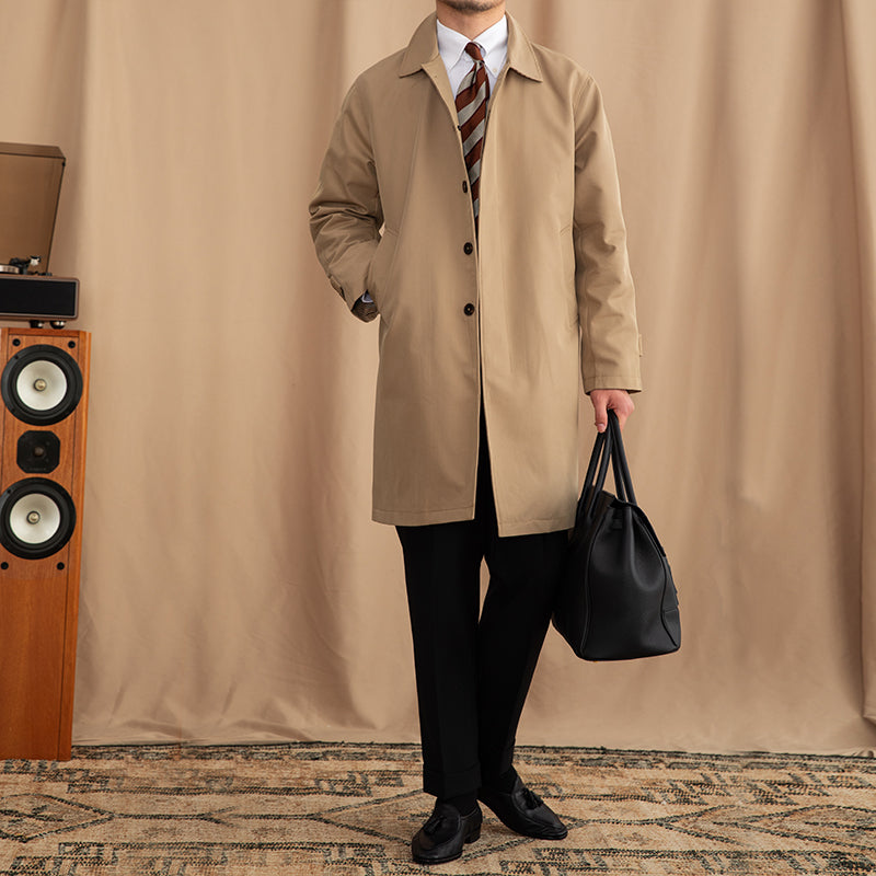 Trench-coat en mélange de coton à col montant Londres