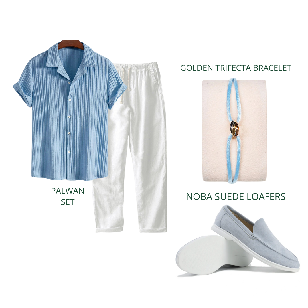 Azure Riviera Quartet – 4-Piece Summer Blue Set