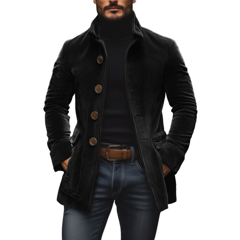 Vintage Corduroy Slim-Fit Short Coat