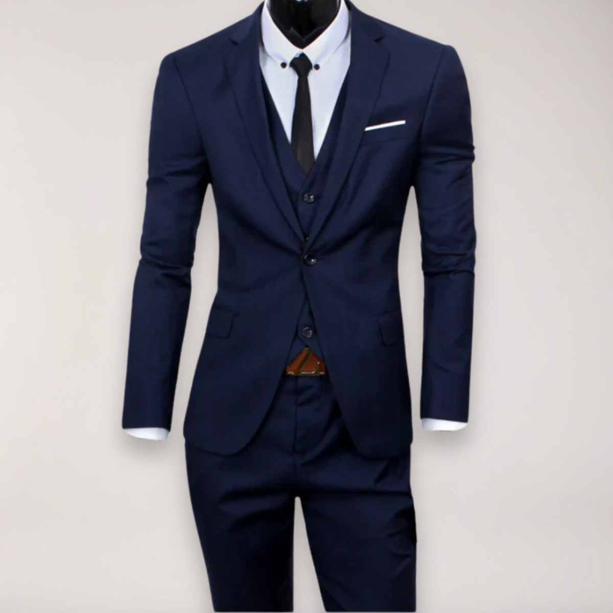 Men’s 3-Piece Slim Fit Suit – Tailored Blazer, Waistcoat and Trousers
