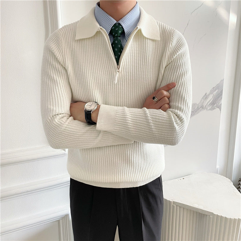 Cotton Zipped Sweater - Fayymont Co