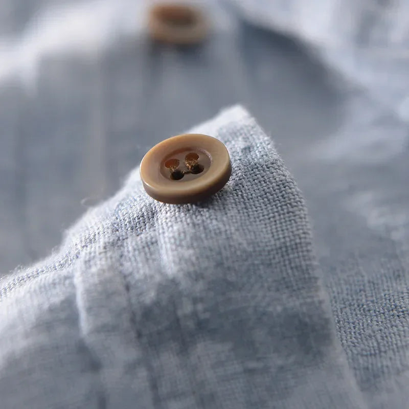 Chemise en lin à manches courtes — Tissage ouvert