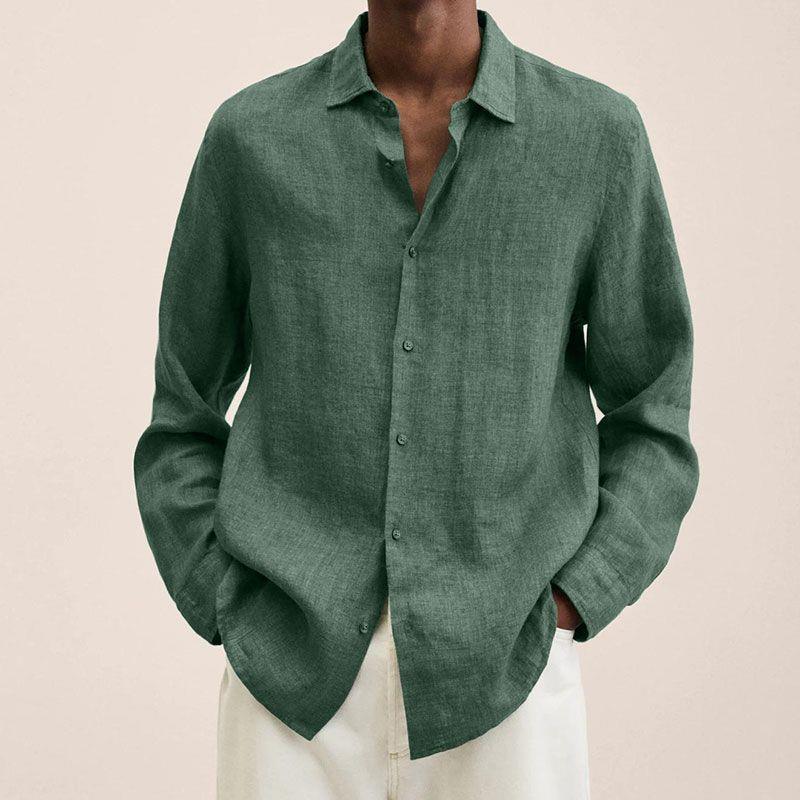Chemise en lin pour homme style élégant