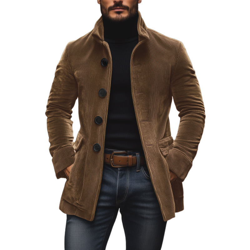 Vintage Corduroy Slim-Fit Short Coat