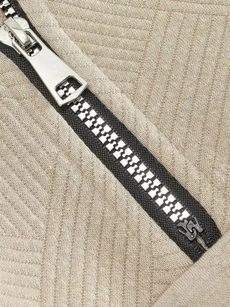 Pull-over essentiel Henley à fermeture éclair quart - Fayymont Co