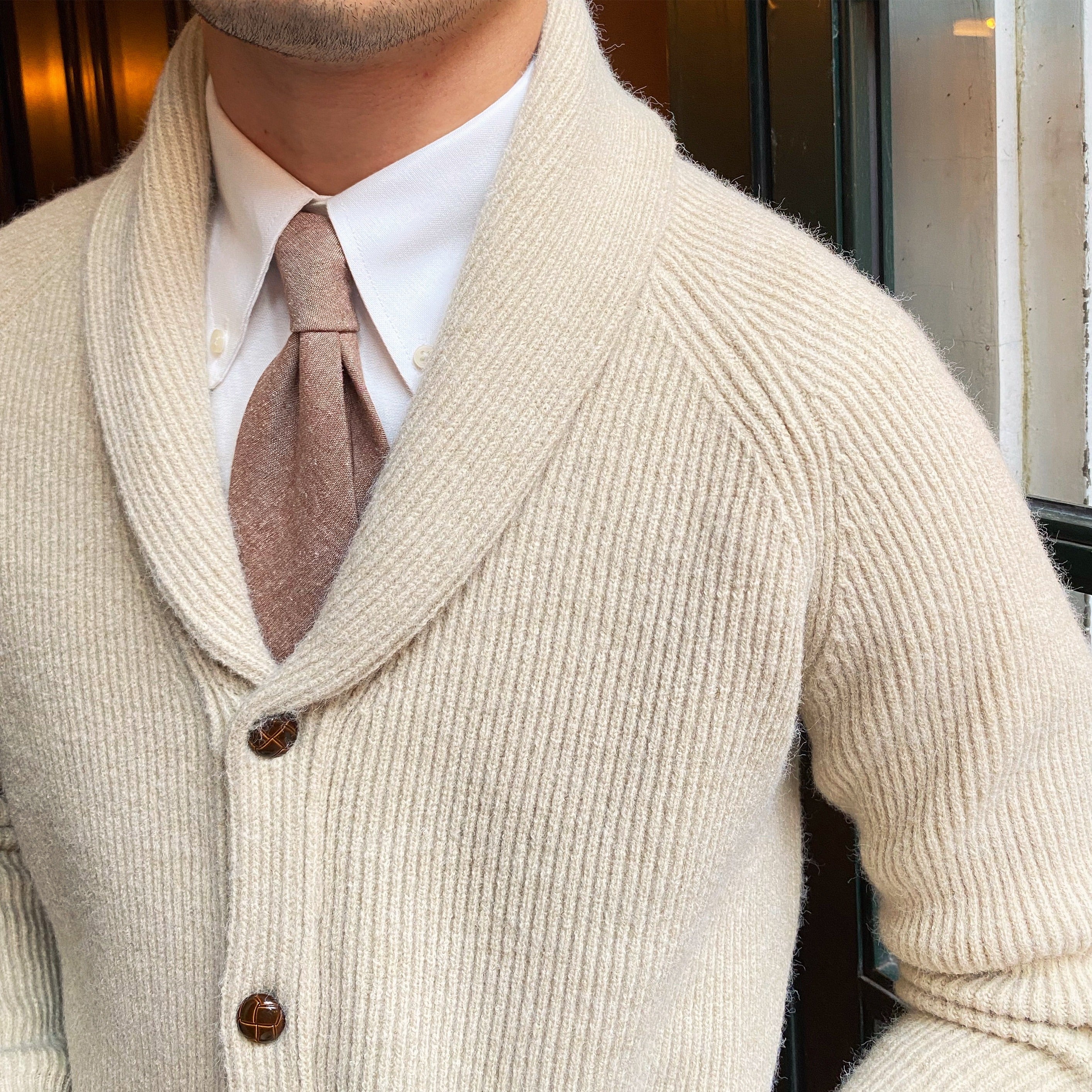 Cardigan tricoté à col châle Bond Street