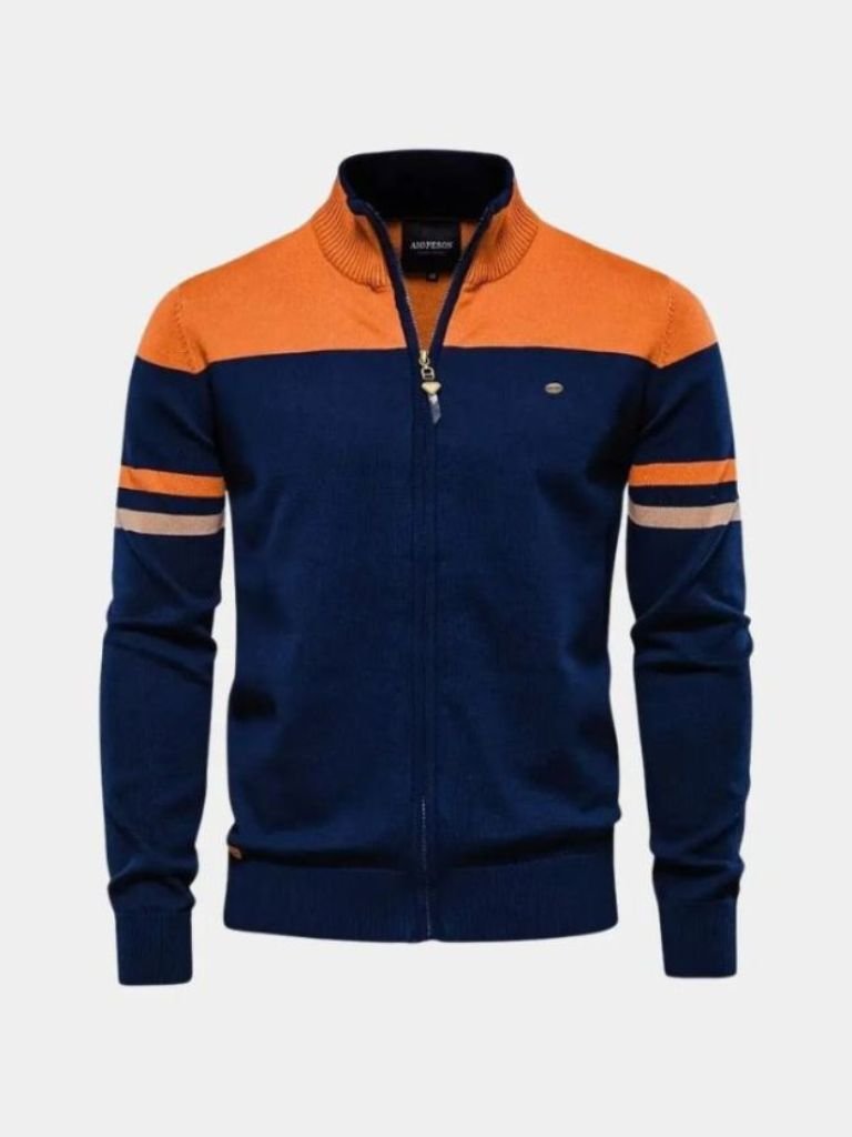 Cardigan Sweater Zipper Standing Collar Knitwear