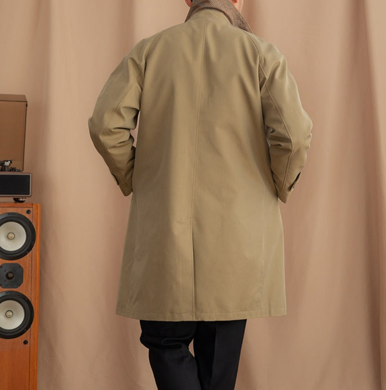 Trench-coat en mélange de coton à col montant Londres