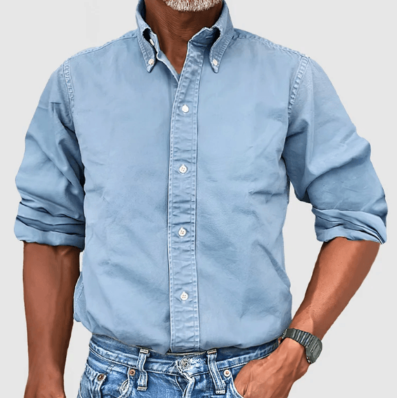 Chemise homme à manches longues en coton