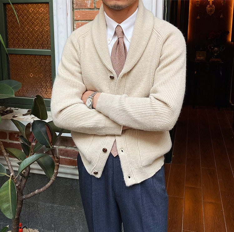 Cardigan tricoté à col châle Bond Street