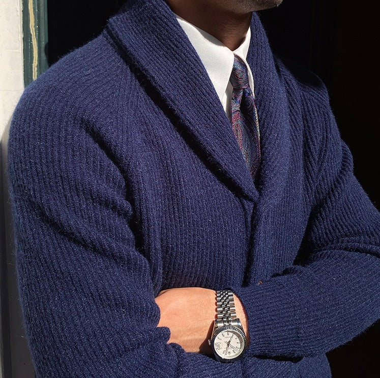Cardigan tricoté à col châle Bond Street