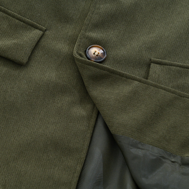Vintage Corduroy Slim-Fit Short Coat
