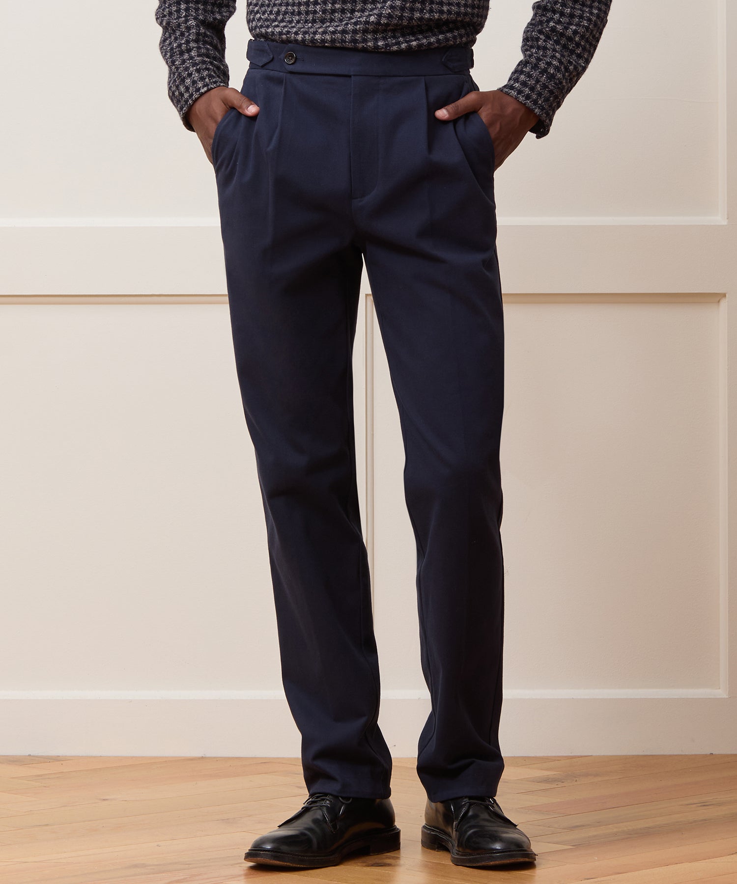 Italian Brushed Cotton Side Tab Trouser