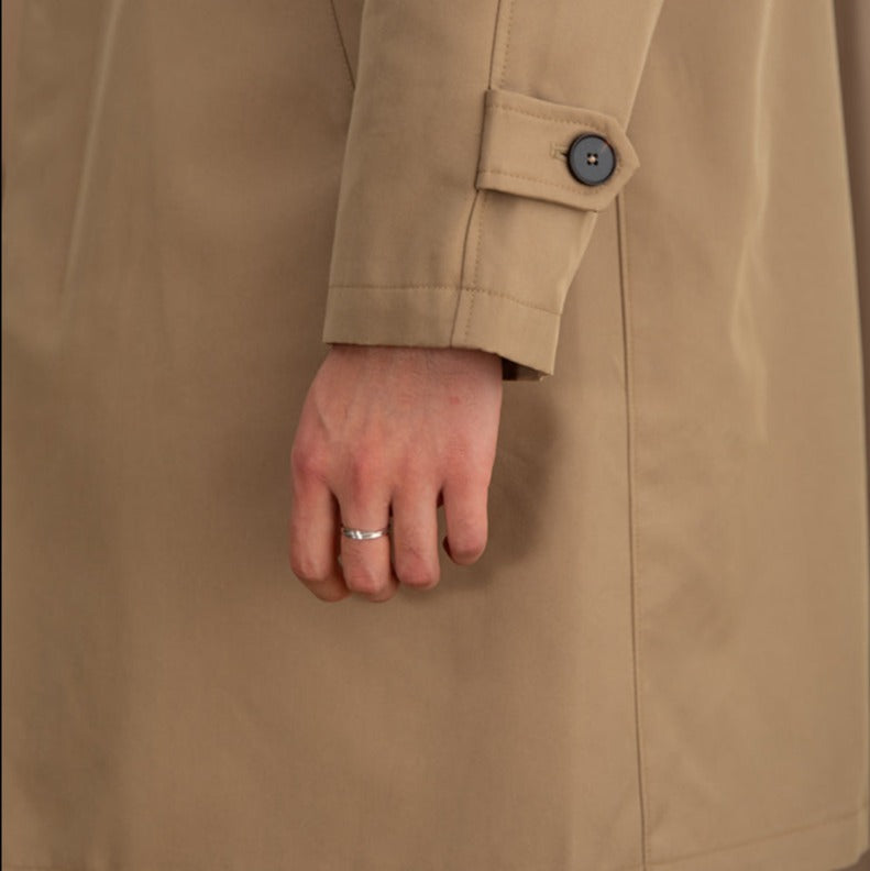 Trench-coat en mélange de coton à col montant Londres