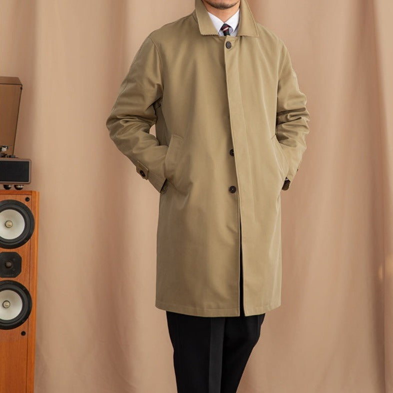 Trench-coat en mélange de coton à col montant Londres