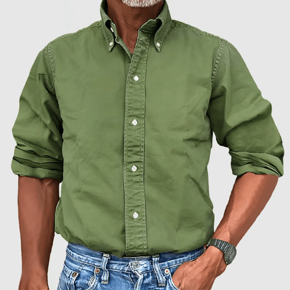 Chemise homme à manches longues en coton
