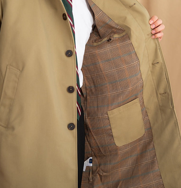 Trench-coat en mélange de coton à col montant Londres