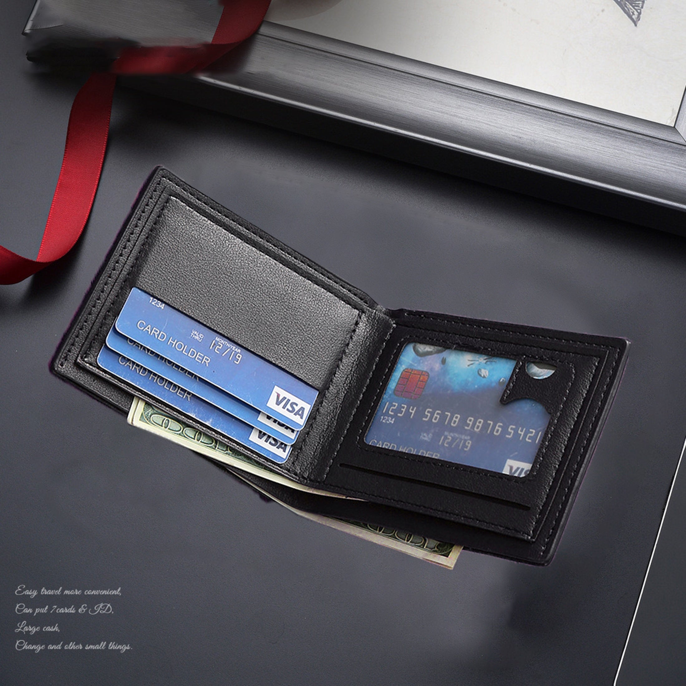 Men's PU Leather Wallet with Large Capacity & Multi-Card Slots Perfect Gift for Him