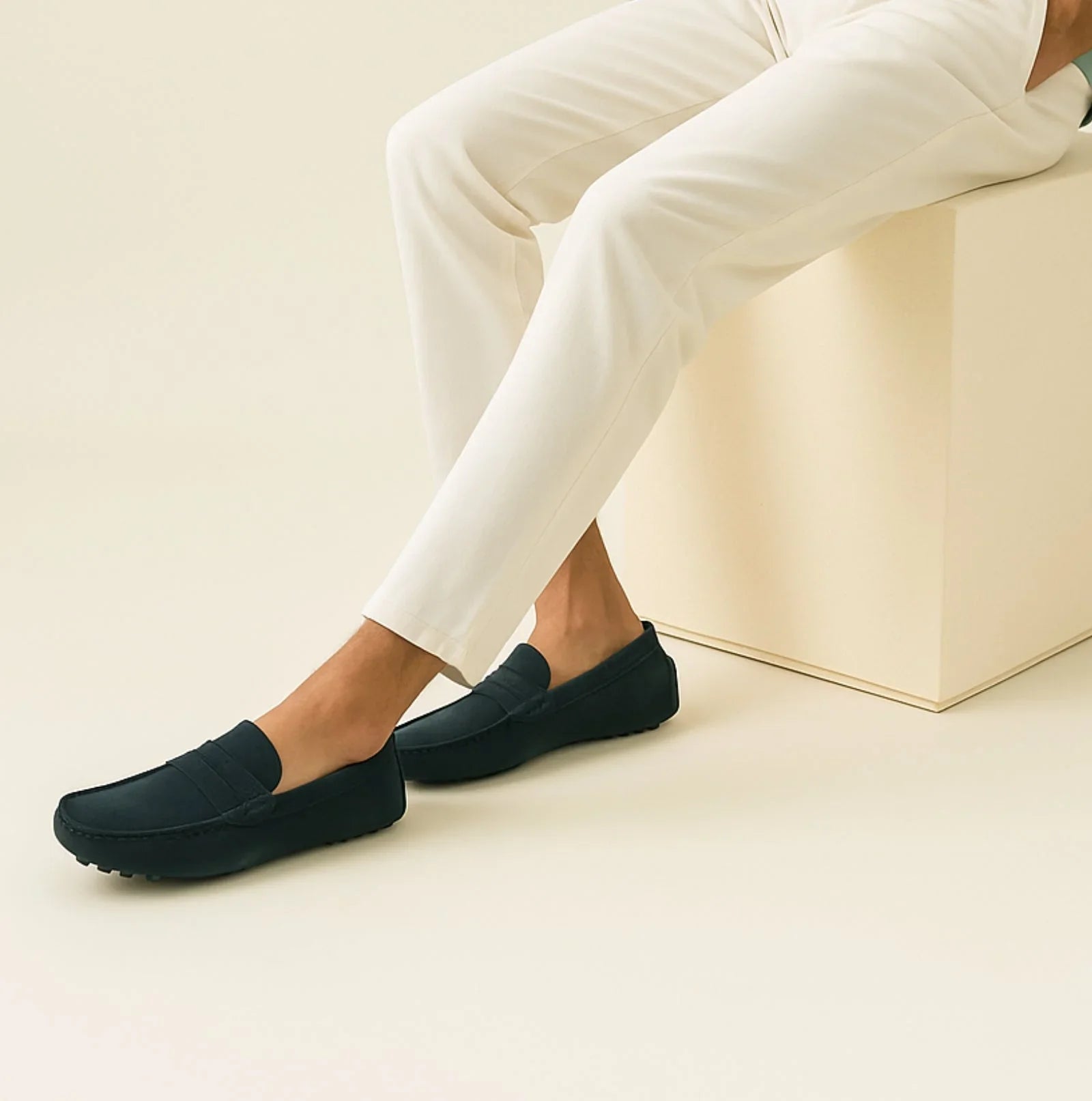 Mocassins en daim pour hommes style italien