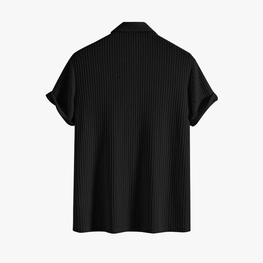 Polo côtelé en maille gaufrée