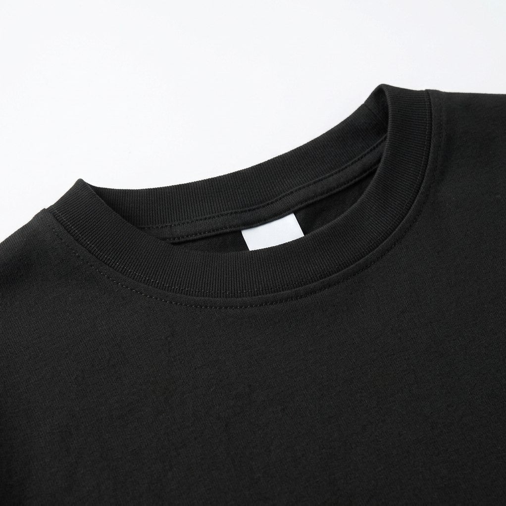 Ribbed crew neckband of the Cascais cotton T-shirt