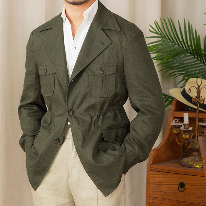 Veste Safari en Lin Potenza
