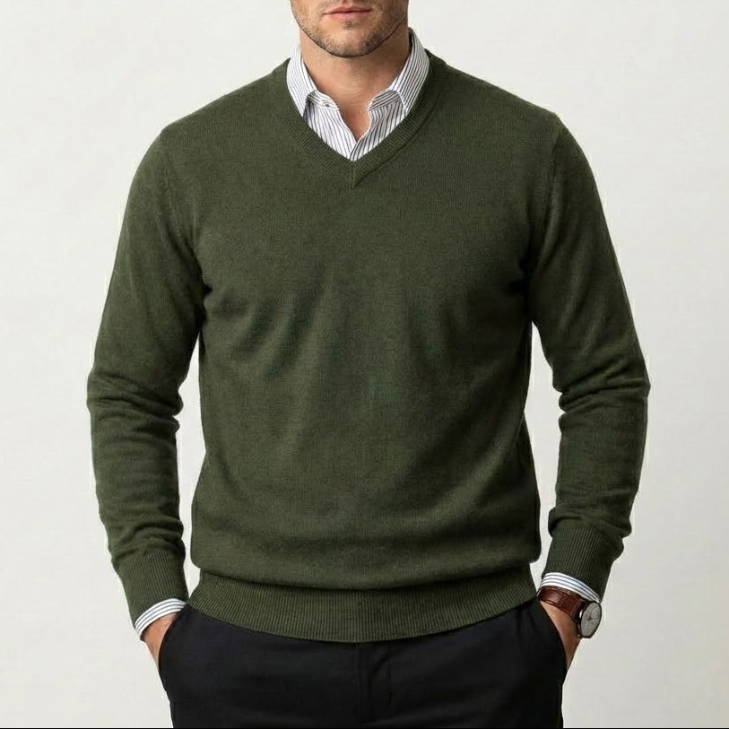 Men’s Cashmere V-Neck Sweater – Fayymont Co