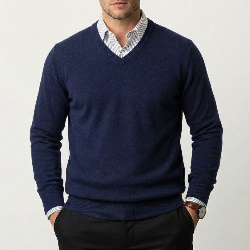 Men’s Cashmere V-Neck Sweater – Fayymont Co