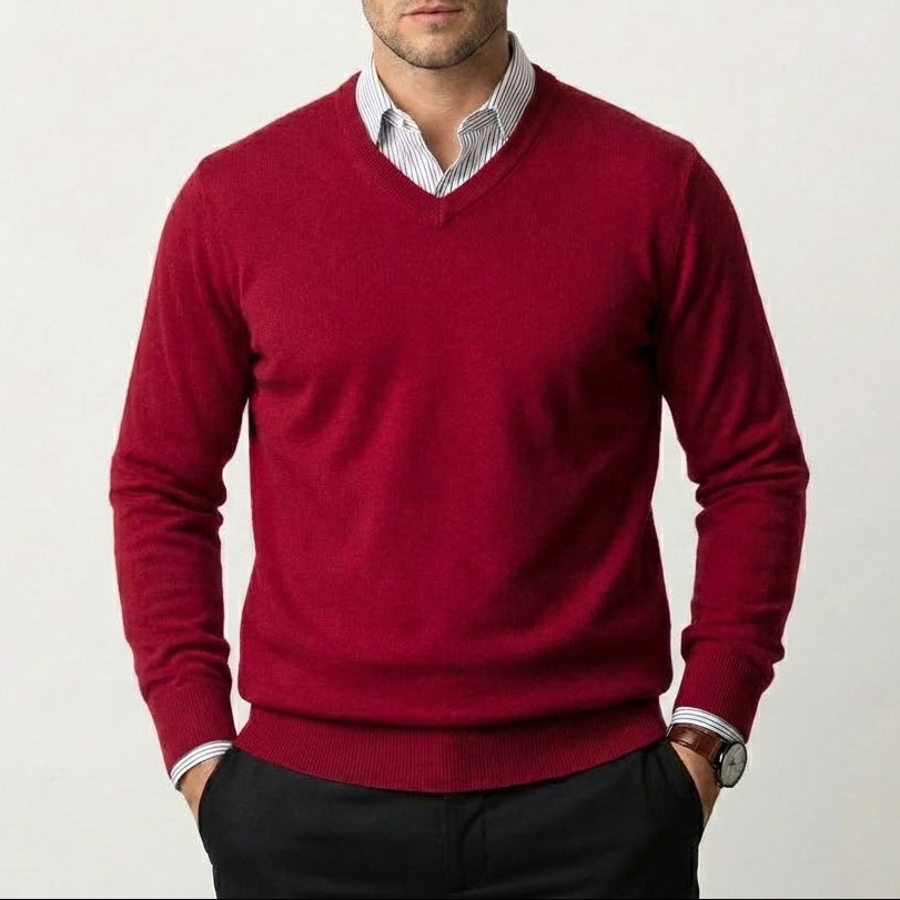 Men’s Cashmere V-Neck Sweater – Fayymont Co